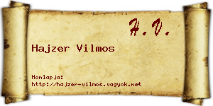 Hajzer Vilmos névjegykártya